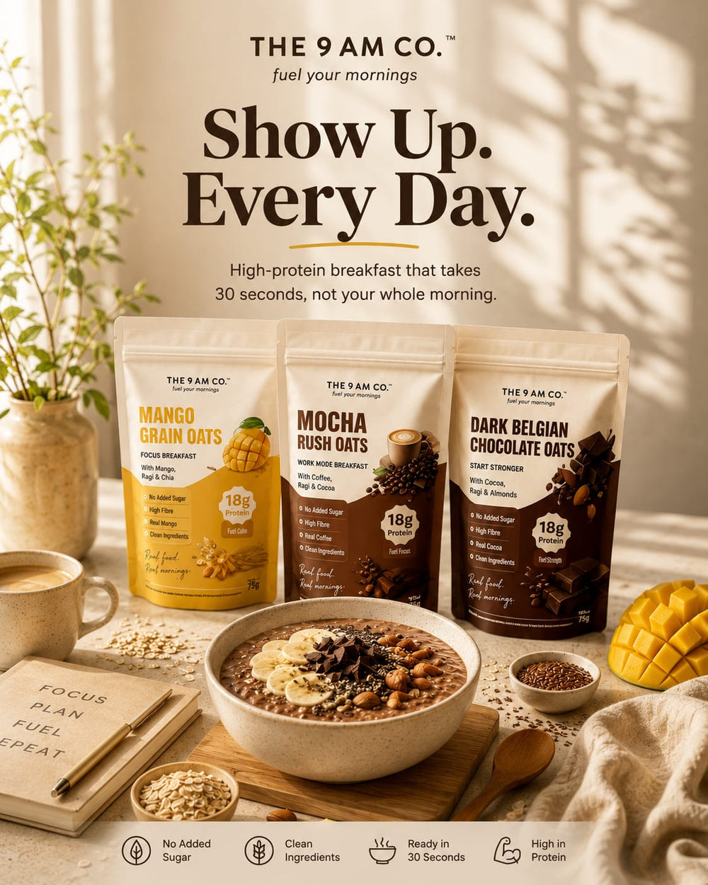 High Protein Oats in 30 Seconds | The 9 AM Co.